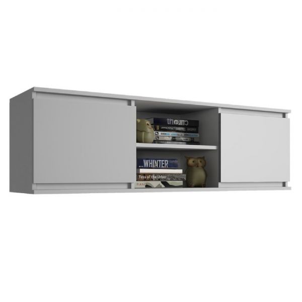 Шкаф навесной Челси, 1352х354х412,  Белый глянец/Белый