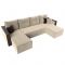П-образный диван «Валенсия», механизм дельфин, микровельвет, цвет бежевый