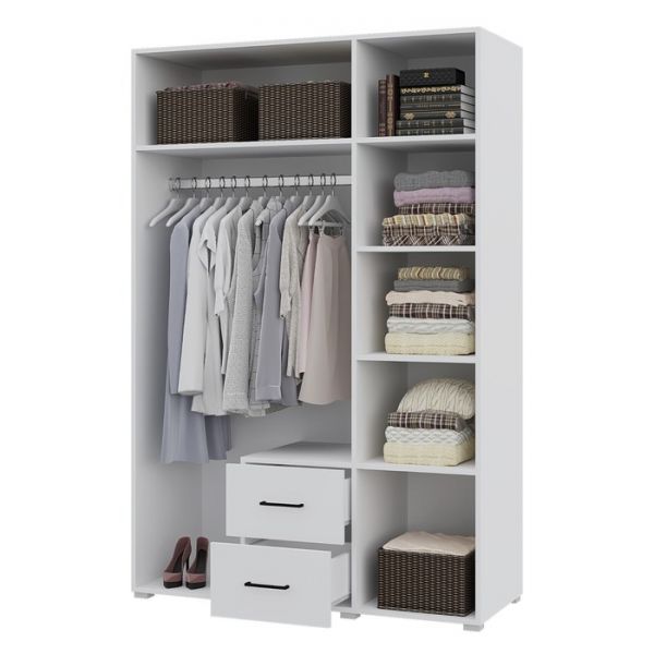 Шкаф Victor, 3 створчатый, с ящиками, цвет белый