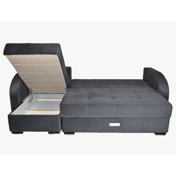 Угловой диван «Милан», еврокнижка, блок независимых пружин, левый угол, велюр, бежевый