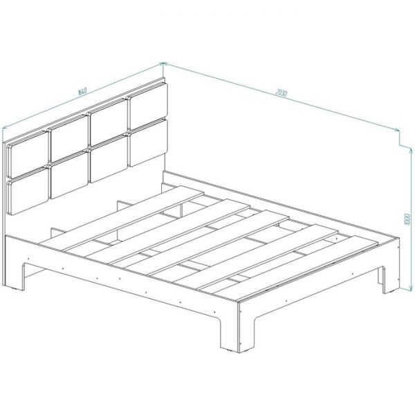 Кровать Кр-12, 1600х2000, Ясень Шимо Темный