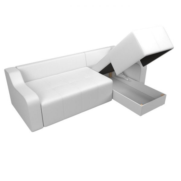 Угловой диван «Элида», правый угол, экокожа, цвет бежевый