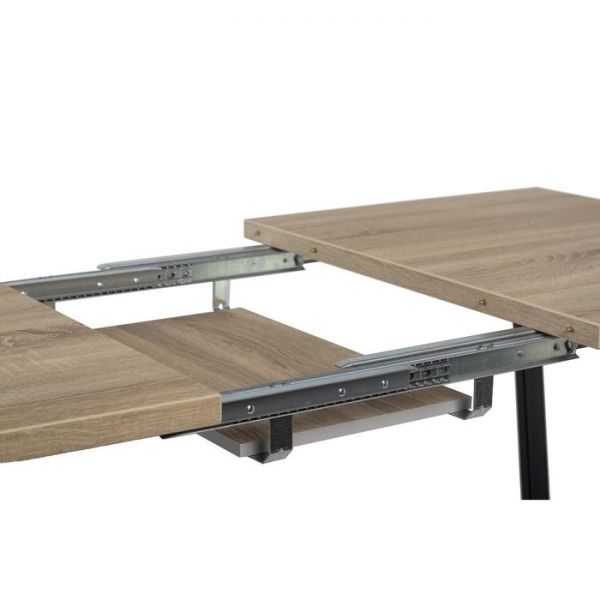 Стол АТЛАНТ-01 1100/1500*700х750 Дуб Бардалино серый/Опора АТЛАНТ-Черный матовый