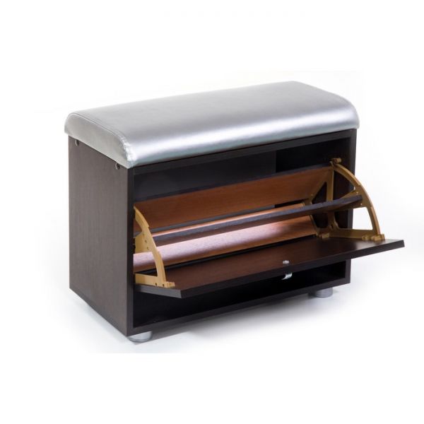 Обувница МС 1(116), 620х300х460, Венге/Серебряный