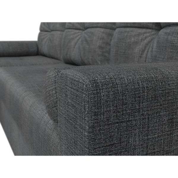 Угловой диван «Верона», механизм дельфин, рогожка, правый угол, цвет серый