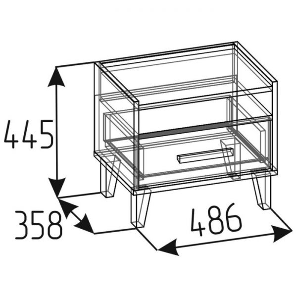 Тумба прикроватная «Айрис 41», 486 ? 358 ? 445 мм, цвет белый / дуб золотистый