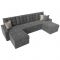 П-образный диван «Ливерпуль», механизм дельфин, рогожка, цвет серый