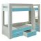 Кровать 2-х ярусная с двумя ящиками СИТИ / Дуб сонома / Аква