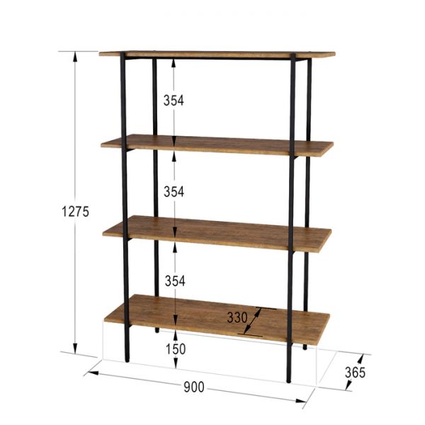 Стеллаж «Атлантик 1275», 900 ? 363 ? 1275 мм, цвет дуб американский