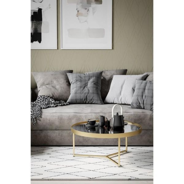 Стол журнальный «Ориндж», 755 ? 755 ? 350 мм, цвет сахара нуар / чёрный матовый»