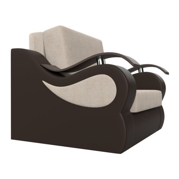 Кресло-кровать «Меркурий», механизм аккордеон, цвет рогожка корфу 02 / коричневый вельвет