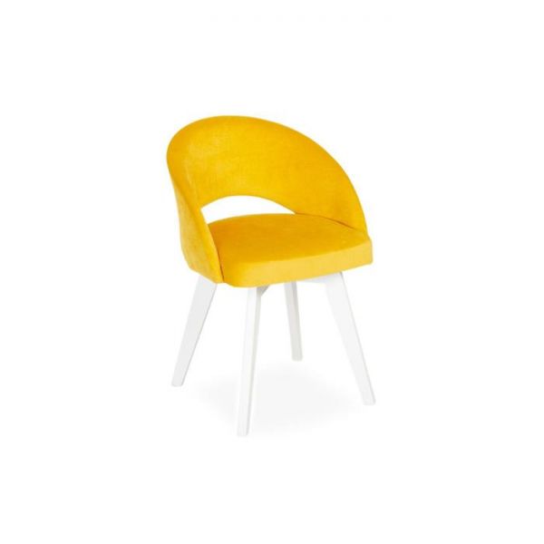Стул Мирелла Аврора 09 желтый велюр/ Стандарт массив Белое дерево