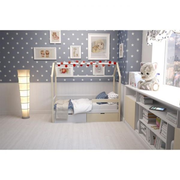 Детская кровать-домик Бельмарко Svogen бежево-белый