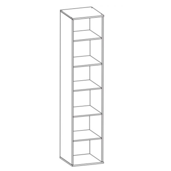 Шкаф многоцелевого назначения Сити-31 1950х414х400 Сосна карелия /Черный Глянец