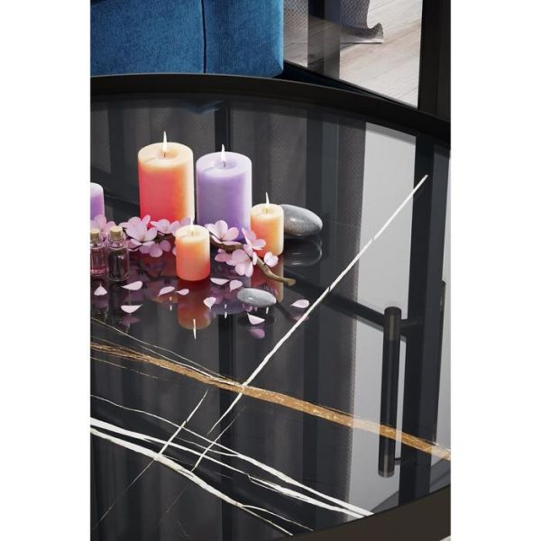 Стол журнальный «Ориндж», 755 ? 755 ? 350 мм, цвет сахара нуар / чёрный матовый»