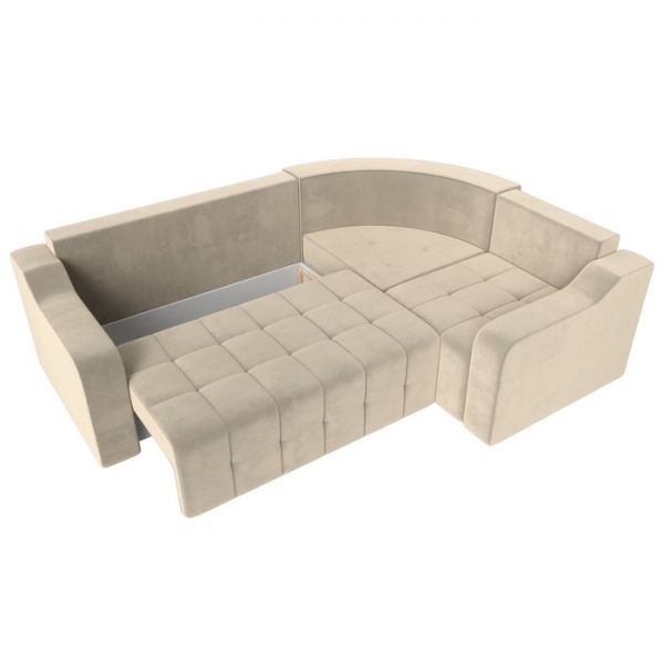 Угловой диван «Кембридж», механизм еврокнижка, микровельвет, цвет бежевый