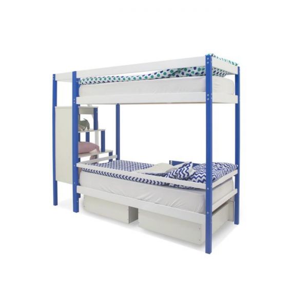 Детская двухъярусная кровать Бельмарко Svogen сине-белый