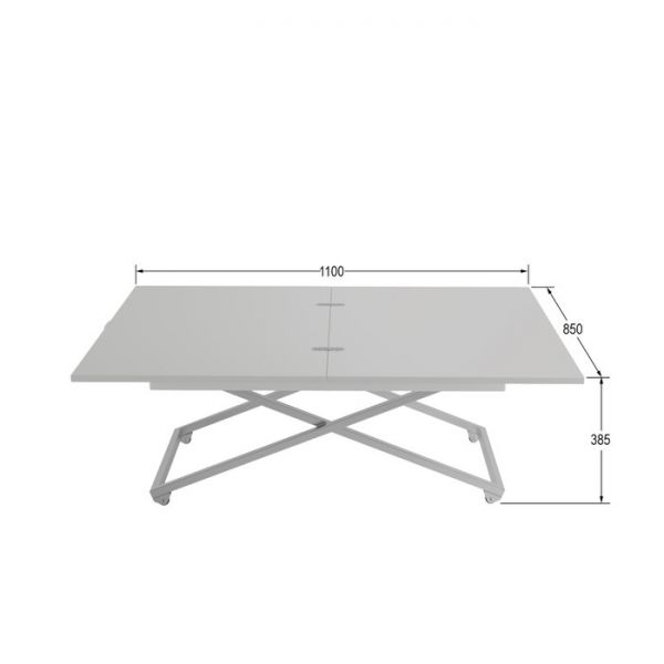 Стол трансформируемый «АНДРЭ Хром», 850 (1102) ? 550 (850) ? 575 (725) мм, цвет белый