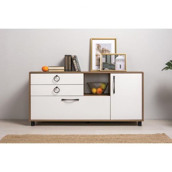 Тумба под ТВ Винтаж 13.283х07, 1300х400х623, Дуб крафт табачный/Милк софт