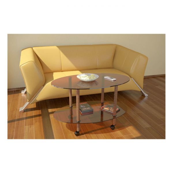 Стол журнальный №30 «Овал», стекло, цвет бронза тонированный