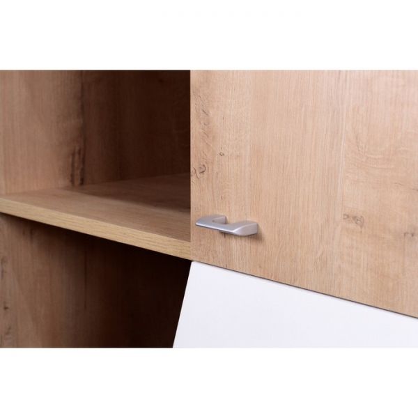 Стеллаж Хаски-4 стеллаж ирландский дуб/белый/мокко