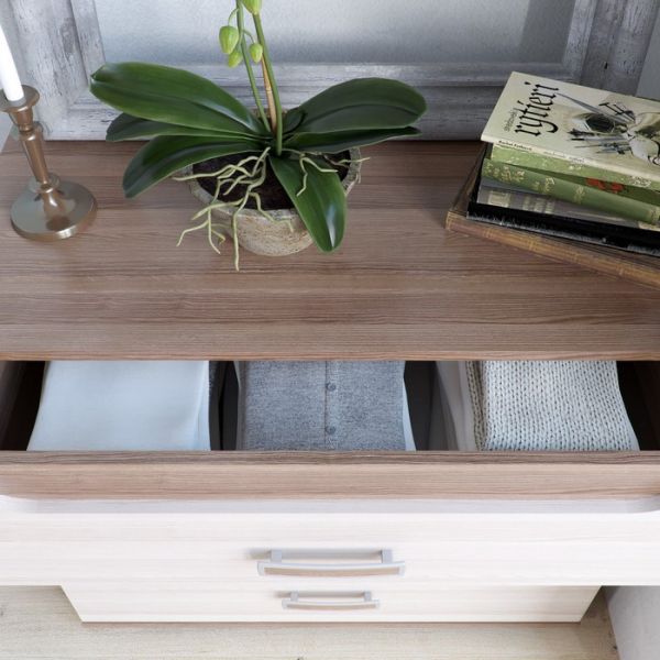 Комод ПАЛЬМИРА 900х430х810 Ясень шимо темный/светлый