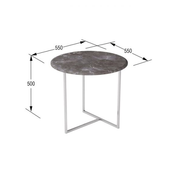 Стол журнальный «Альбано», 550 ? 550 ? 500 мм, МДФ, цвет серый мрамор