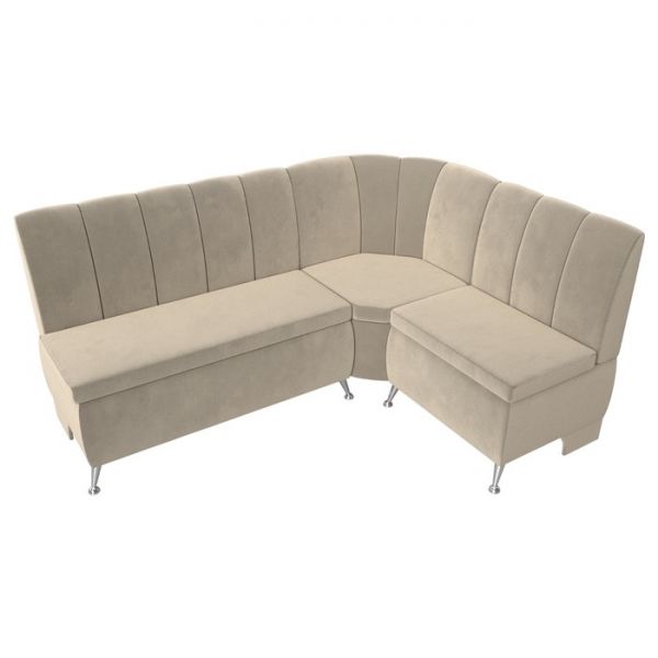 Кухонный угловой диван «Кантри», микровельвет, цвет бежевый