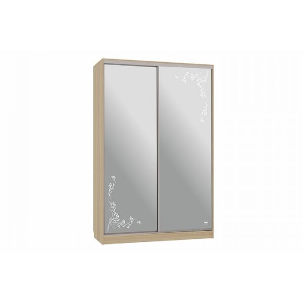 Шкаф-купе "Рио 4-600 цветы 2", 1200x600x2300, Дуб сонома