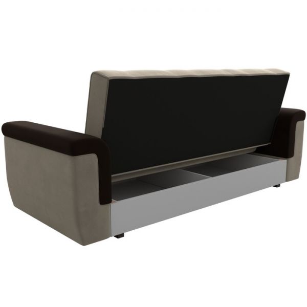 Прямой диван «Эллиот», механизм книжка, микровельвет, цвет бежевый / коричневый