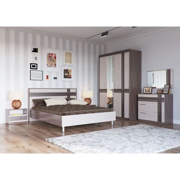 Комод с дверкой и тремя ящиками ПРЕЗЕНТ Бодега темный/светлый МДФ бодега темный