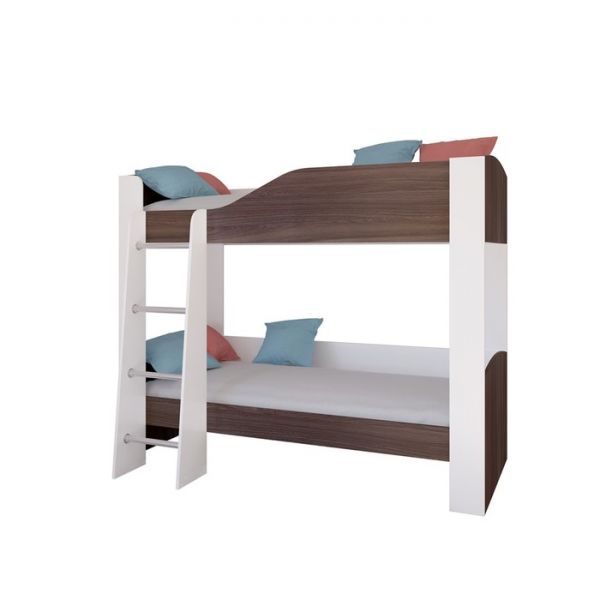 Детская двухъярусная кровать «Астра 2», без ящика, цвет белый / дуб шамони