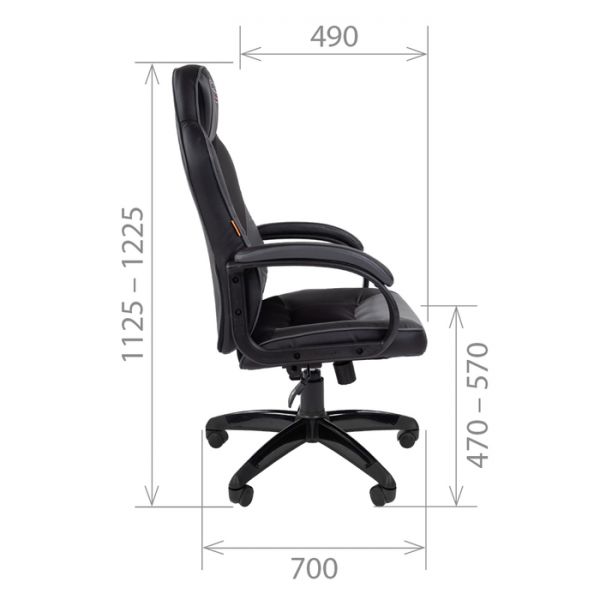 Кресло игровое "Chairman game 17", черный/голубой