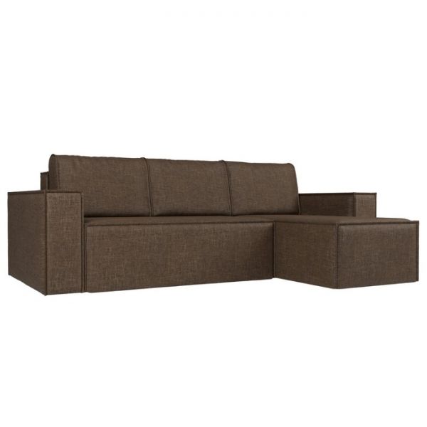 Угловой диван «Куба», механизм еврокнижка, рогожка, цвет бежевый