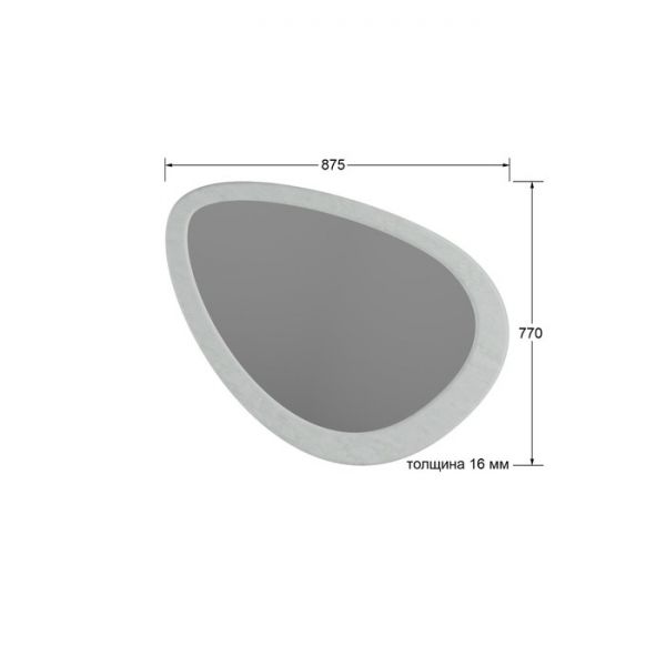 Зеркало «Телфорд вью», 875 ? 770 ? 16 мм, цвет белый