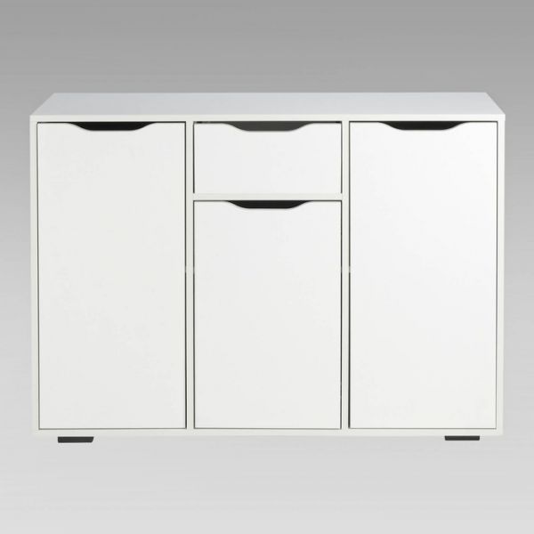 Комод 1 ящик 3 створки Пифагор-3 ACA (1Я3С) навесной/напольный 1150х400х820 Белый матовый