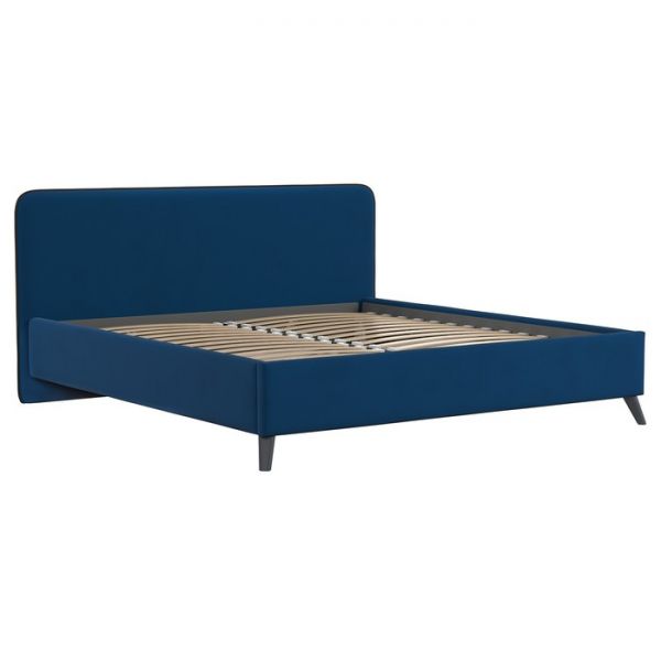 Кровать Миа, 1800х2000, ортопедическое осн+ПМ, Аватар/Темно-синий сапфирововый