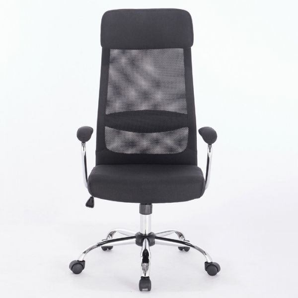 Кресло офисное BRABIX "Flight EX-540", хром, ткань, сетка, черное