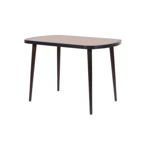 Стол не раздвиж Сочи-3 1100х700х750 черный/экокожа крокодил капучино/опоры массив