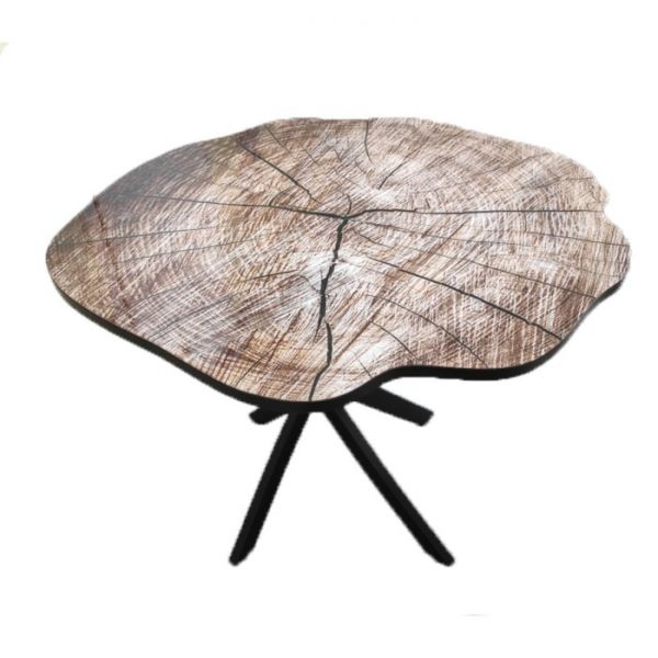 Обеденный стол «Спил 1», 900 ? 900 ? 750 мм, цвет чёрный / фотопечать 281202719