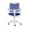 Кресло Бюрократ, с подлокотникам, синий, спинка сетка, белый пластик, CH-W797/BL/TW-10