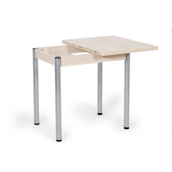 Стол Ирис поворотно-раскладной (ножки окрас Серебро), 1200x600x750, Ясень