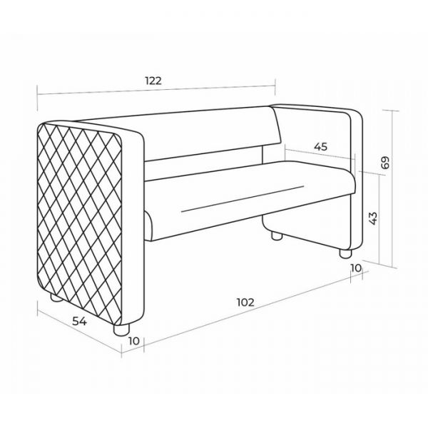 Диван "Йокки" , экокожа черный