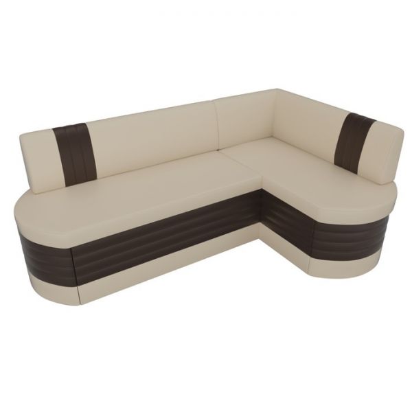 Кухонный угловой диван «Токио», механизм дельфин, экокожа, цвет чёрный / белый