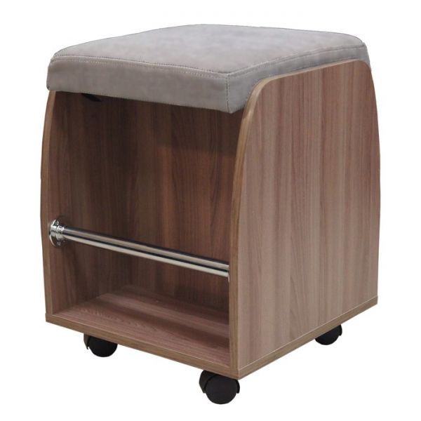 Банкетка 400х400х510 Ясень шимо темный Серая холодная