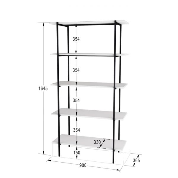 Стеллаж «Атлантик 1645», 900 ? 363 ? 1645 мм, цвет дуб американский