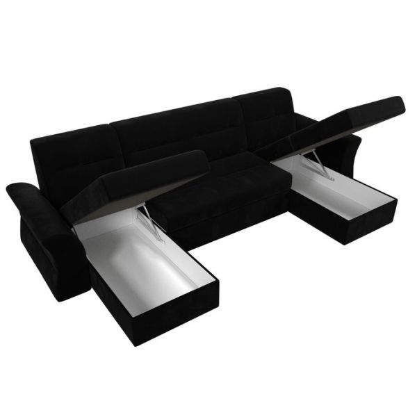 П-образный диван «Клайд», механизм дельфин, микровельвет, цвет бежевый