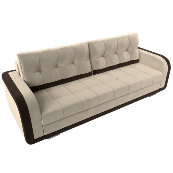 Диван прямой «Марсель», механизм еврокнижка, микровельвет, цвет бежевый / зелёный