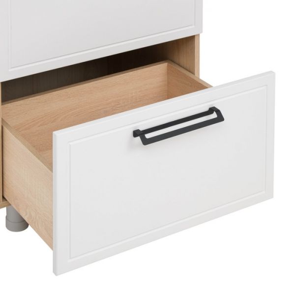 Шкаф наполный 2 ящ. Квадро 600х470х826 Дуб сонома/Нубук Милк