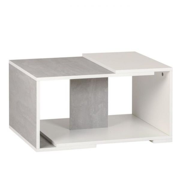 Стол журнальный Честер, 700х500х350,  Бетон/Белый
